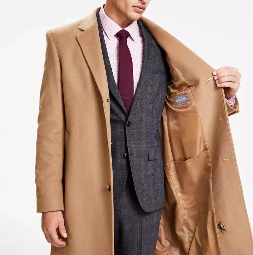 Michael Kors Men's Classic Fit Luxury Wool Cashmere Blend Overcoats MSRP $495