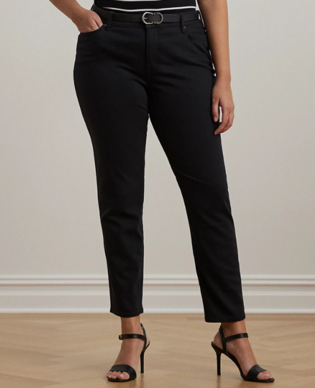 Lauren Ralph Lauren Plus-Size Mid-Rise Straight Jeans MSRP $115