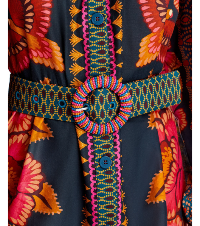 FARM Rio Ainika Sparkle Puff Sleeve Cotton Mini Dress MSRP $235