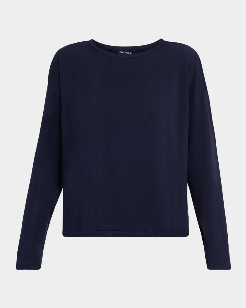 Eileen Fisher Round Neck Cropped Box Top MSRP $138