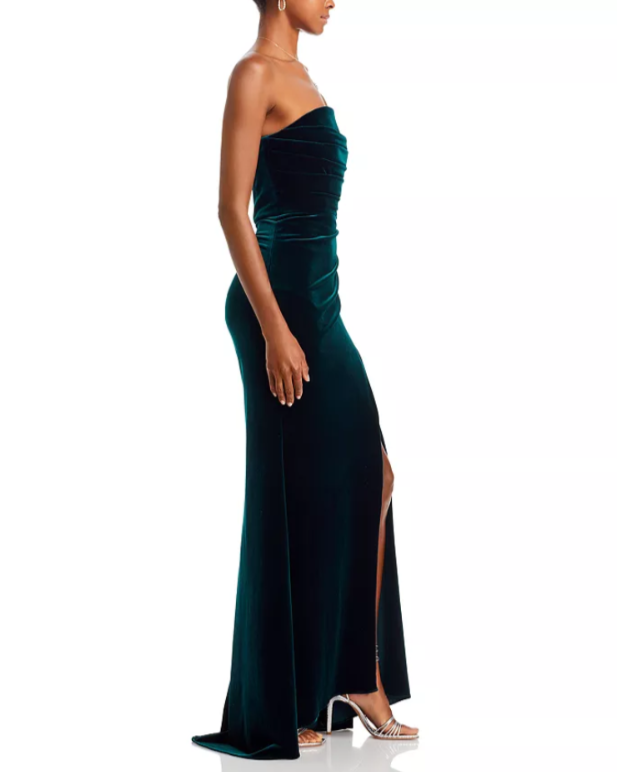 AQUA Velvet Strapless Gown MSRP $268