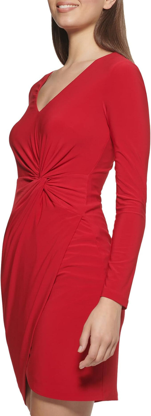 GUESS Twist-Front Ponté-knit Dress MSRP $108