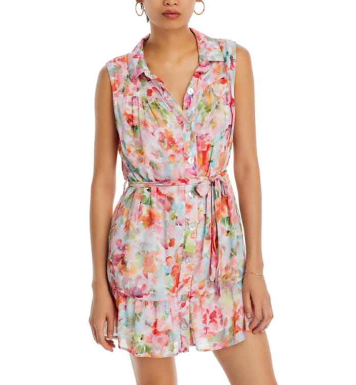 Bella Dahl Sleeveless Mini Shirt Dress MSRP $194