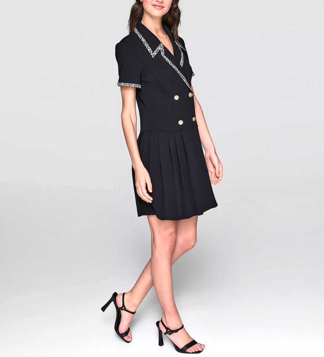 KARL LAGERFELD PARIS Textured-Trim Shirtdress MSRP $168