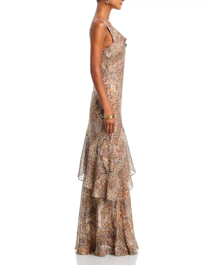 L'AGENCE Viola Cowl Neck Silk Gown MSRP $725