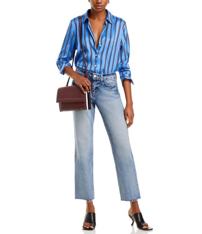 L'AGENCE Milana Mid Rise Straight Jeans MSRP $285