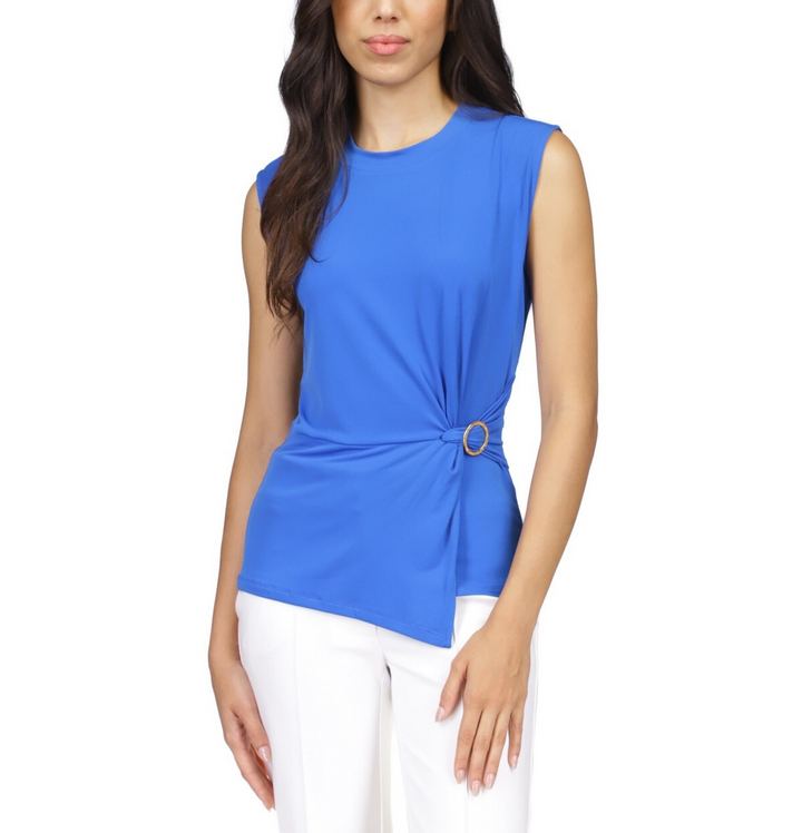 MICHAEL Michael Kors Ring-Trim Twist-Front Top MSRP $74