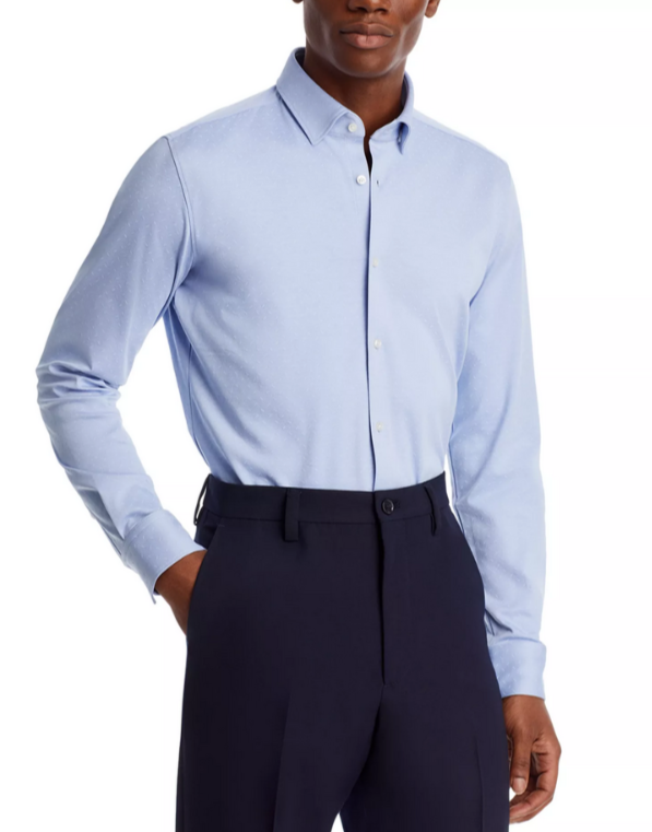 HUGO Kenno Printed Slim Fit Dress Shirt MSRP $138