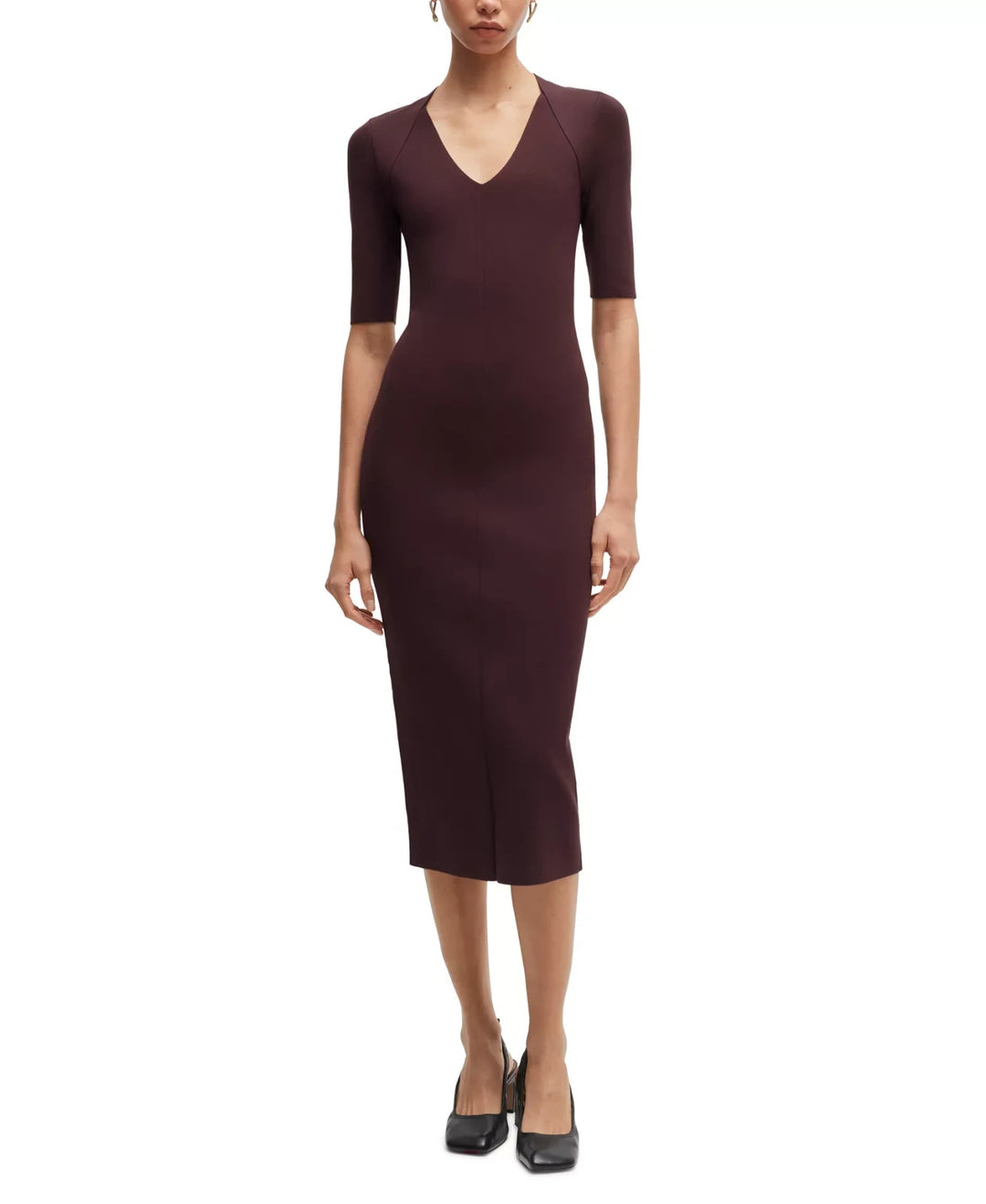 BOSS Women's V-Neck Knitted Dress MSRP $398