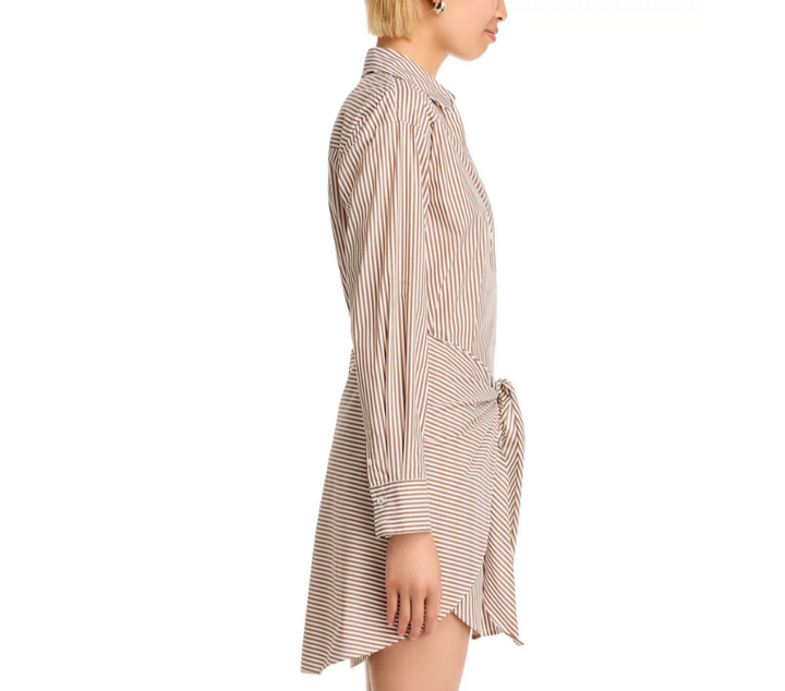 Veronica Beard Roanoke Striped Tie Waist Shirt Dress MSRP $478