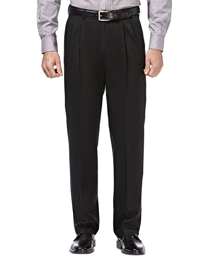 Haggar Premium No Iron Classic Fit Pleat Hidden Expandable Waist Pants MSRP $70