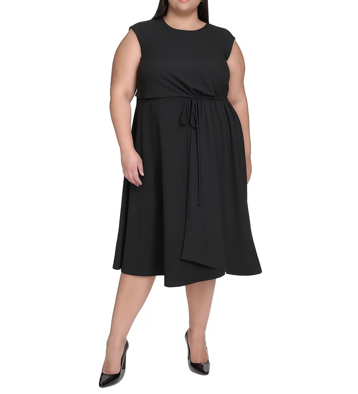 DKNY Plus Size Jewel-Neck Sleeveless Midi Dress MSRP $144