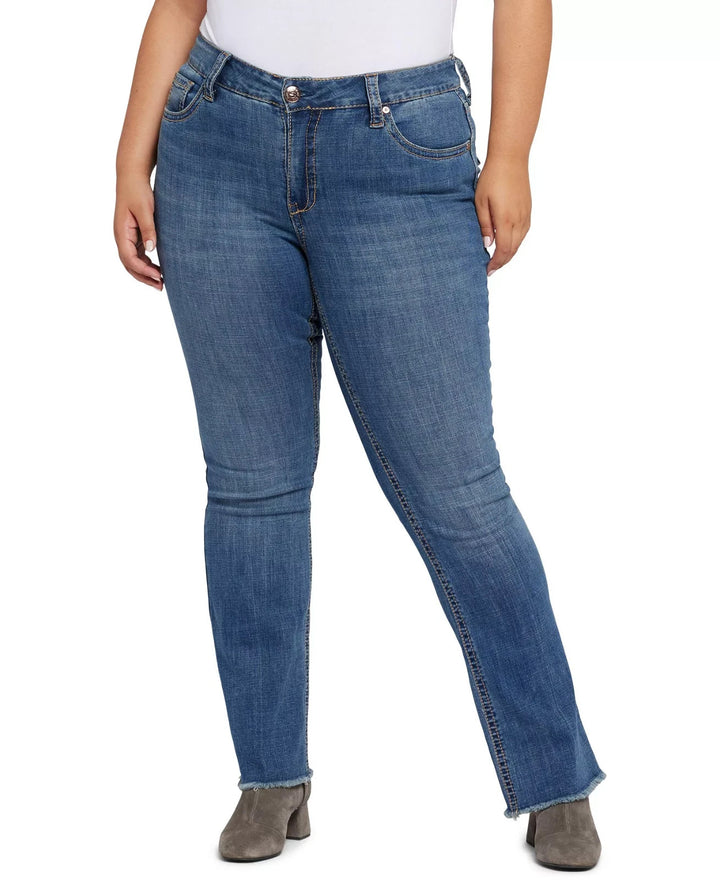 Seven7 Plus Size Mid Rise Flap Pocket Bootcut Jeans MSRP $89