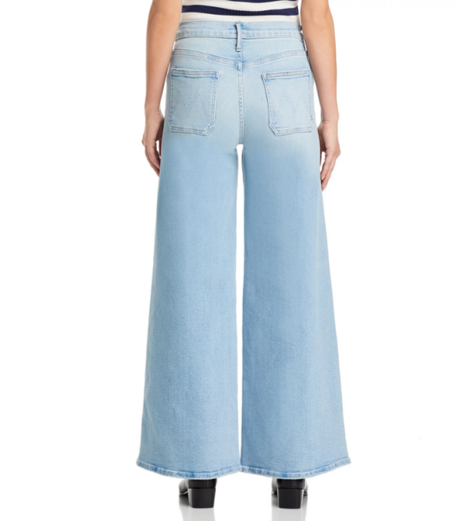 MOTHER The Lil' Petite Patch Pocket Undercover High Rise Wide Leg Jeans $248