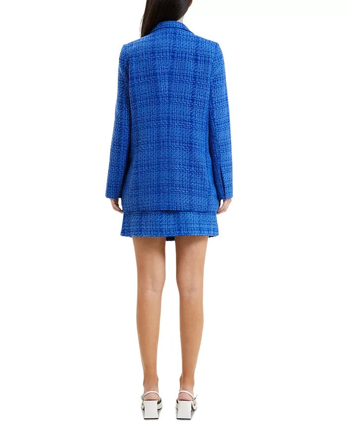 French Connection Azzura Long-Sleeve Tweed Double-Breasted Blazer MSRP $158
