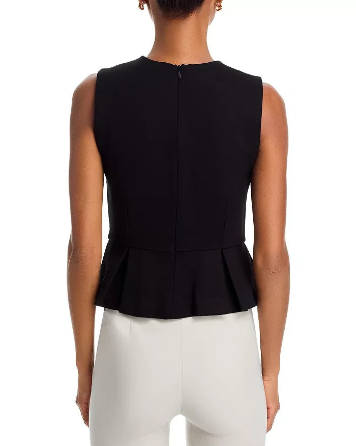 FRENCH CONNECTION Cleo Ponté Sleeveless Peplum Top MSRP $98