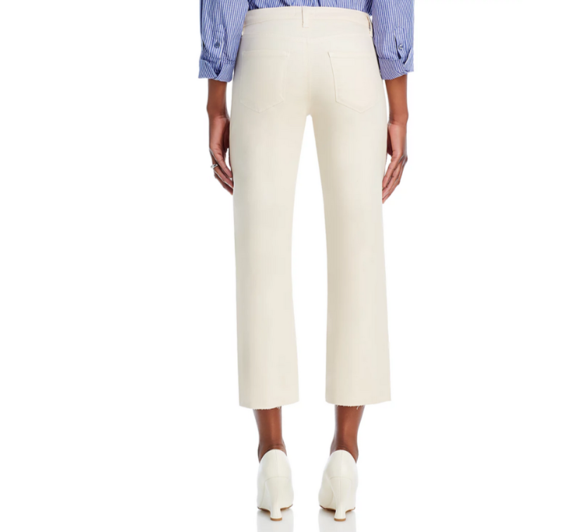 L'AGENCE Wanda Cropped High Rise Wide Leg Jeans MSRP $320