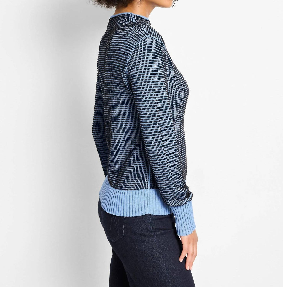 Nic+Zoe Funnel Neck Pixel Knit Sweater MSRP $158