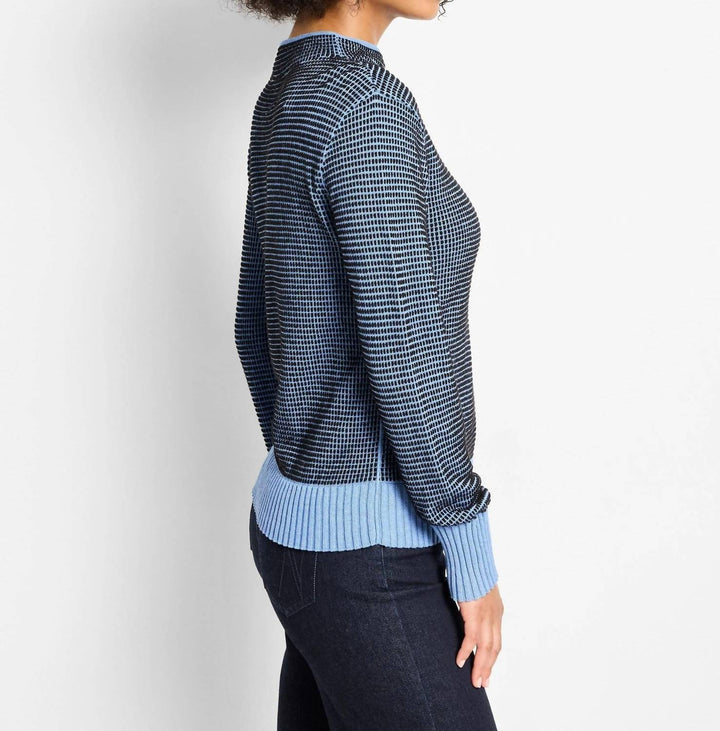 Nic+Zoe Funnel Neck Pixel Knit Sweater MSRP $158