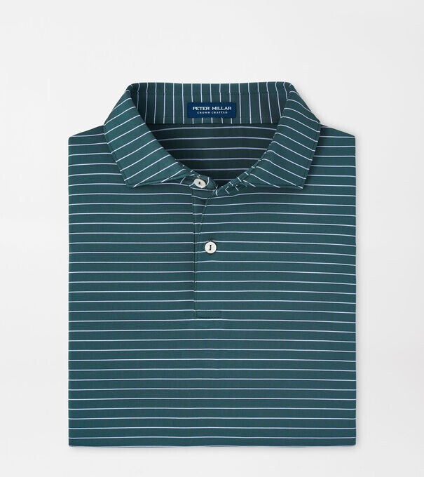 Peter Millar Duet Performance Jersey Stripe Polo Shirt MSRP $105