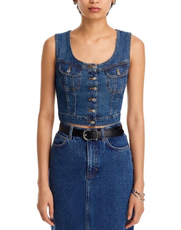 RE/DONE Sleeveless Trucker Top MSRP $295