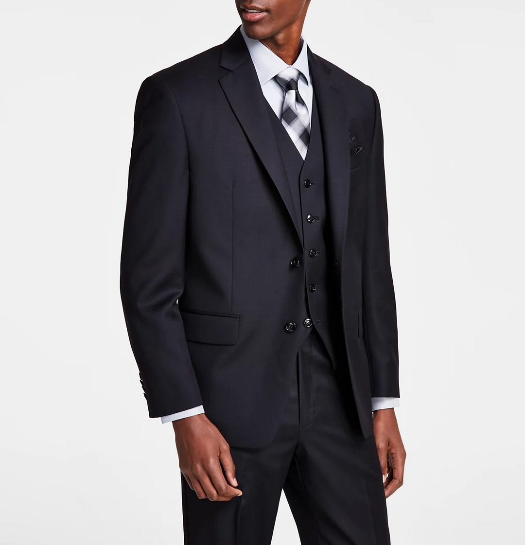 Michael Kors Men's Classic-Fit Wool-Blend Stretch Solid Suit Jacket MSRP $450