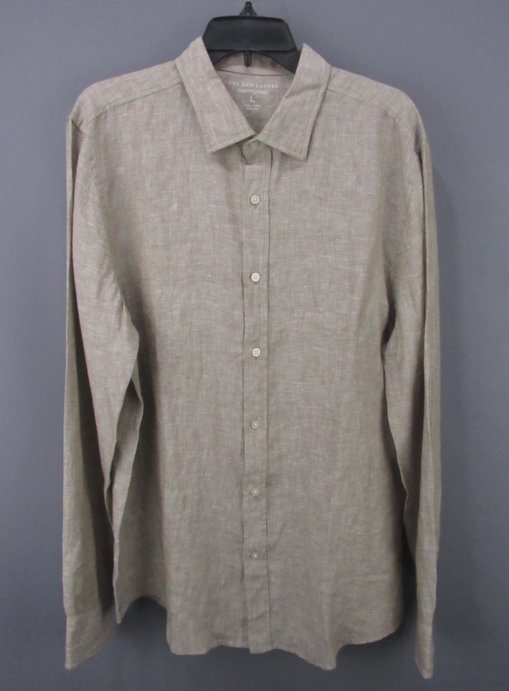 The Men's Store Yarn-Dyed Standard Fit Linen Shirt MSRP $108