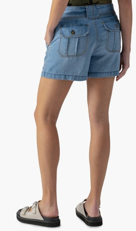 Sanctuary Reissue High Waist Sash Denim Shorts MSRP $99