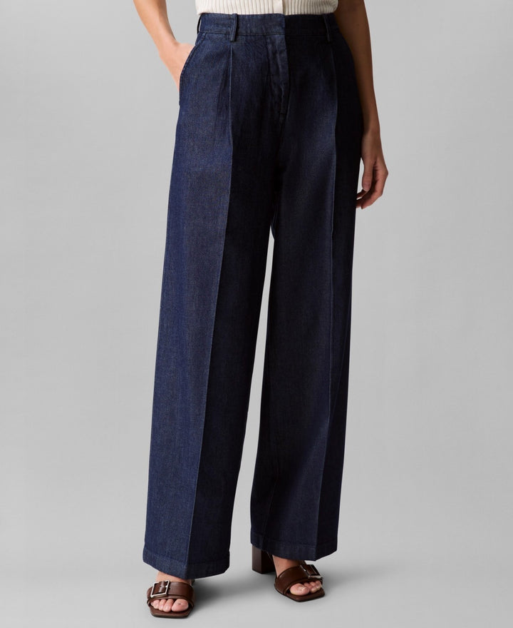 Calvin Klein Relaxed Denim Wide-Leg Trousers MSRP $119