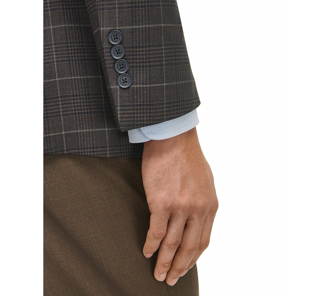 B By Brooks Brothers Classic-Fit Wool-Blend Plaid Sport Coat MSRP $375