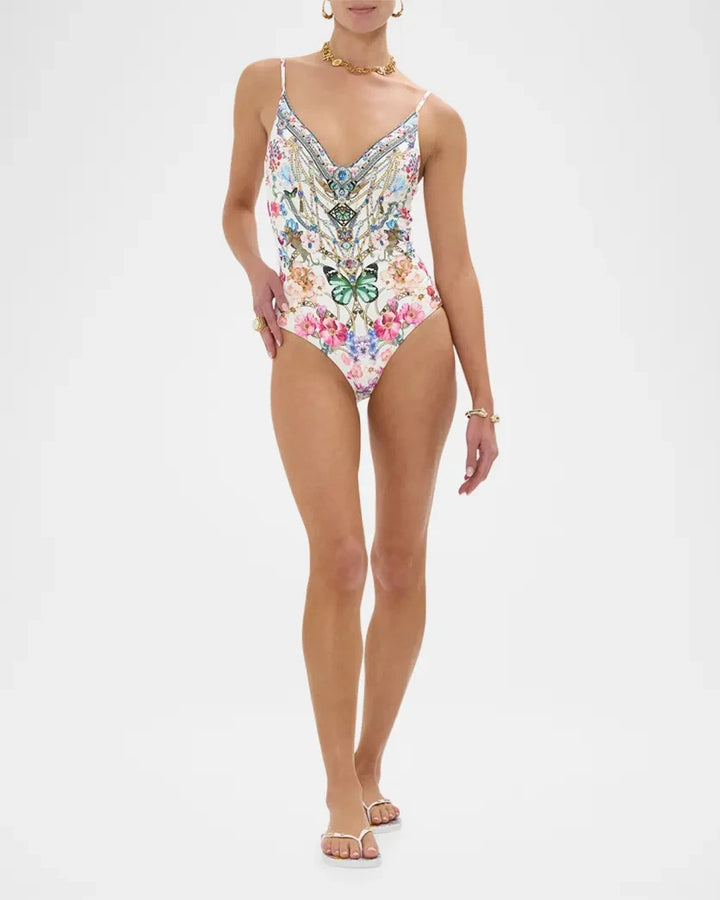 Camilla Wired V Neck One Piece Swimsuit MSRP $350