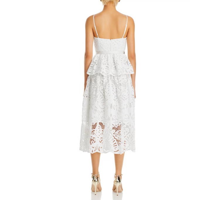 Self-Portrait Lace Bustier Midi Dress MSRP $655