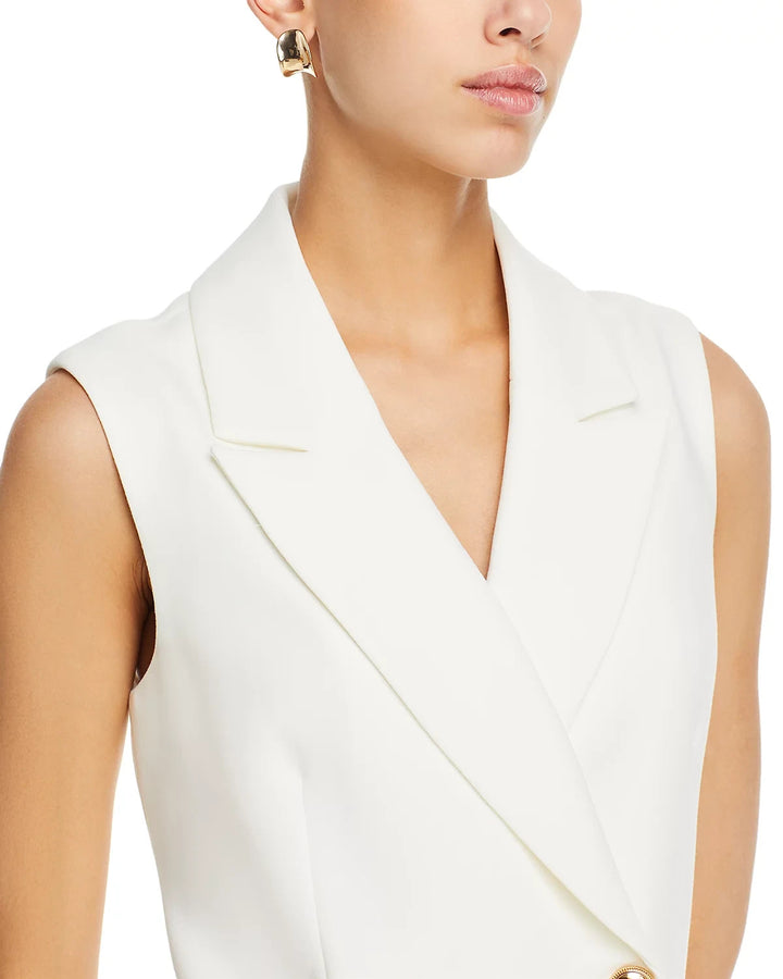 FRENCH CONNECTION Whisper Sleeveless Tux Mini Dress MSRP $138
