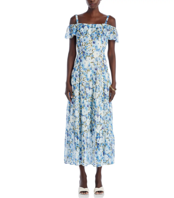 PAIGE Carmelia Floral Print Silk Dress MSRP $499