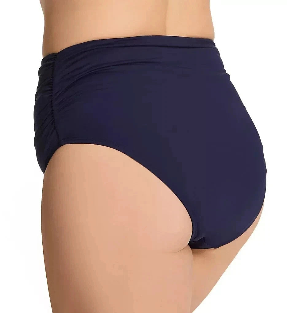 Anne Cole Convertible High Waist Shirred Swim Bottom MSRP $64