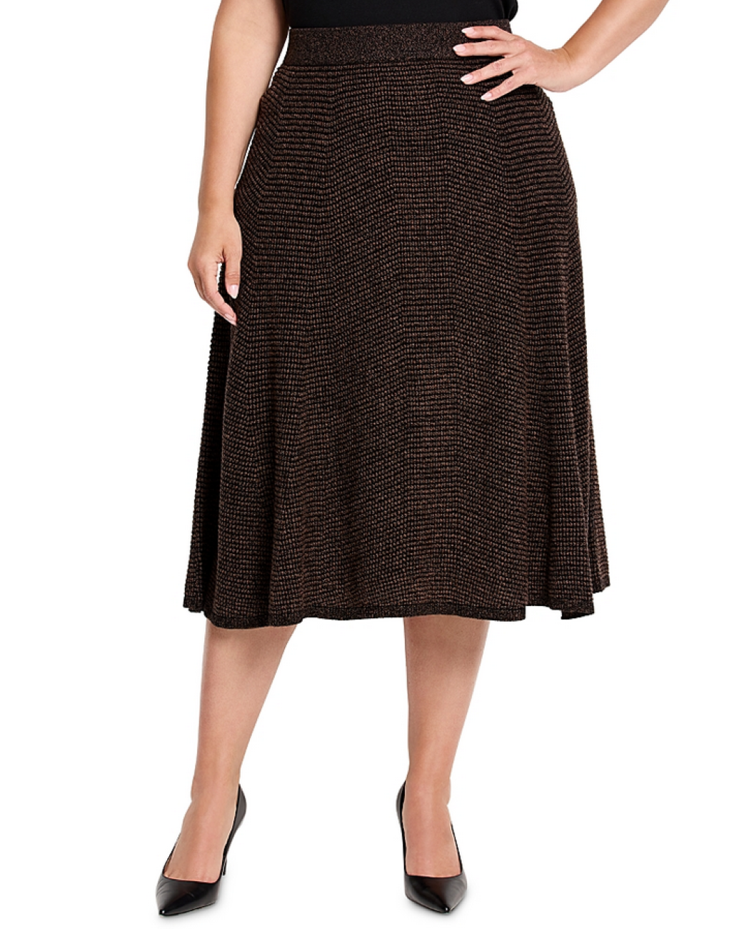 NIC+ZOE Plus Size Pixel Knit Skirt MSRP $158