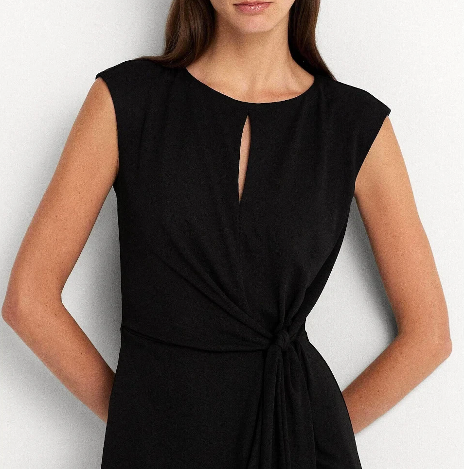 Lauren Ralph Lauren Stretch Jersey Tie-Front Dress