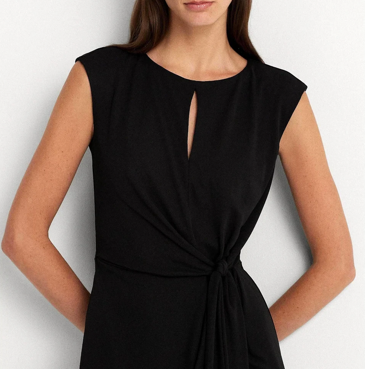 Lauren Ralph Lauren Stretch Jersey Tie-Front Dress