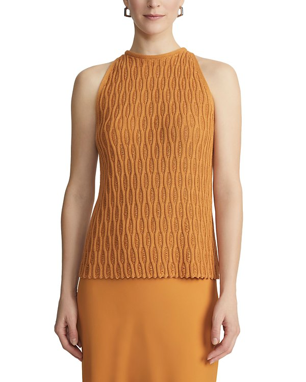Lafayette 148 New York Honeycomb Halter Sleeveless Sweater MSRP $598