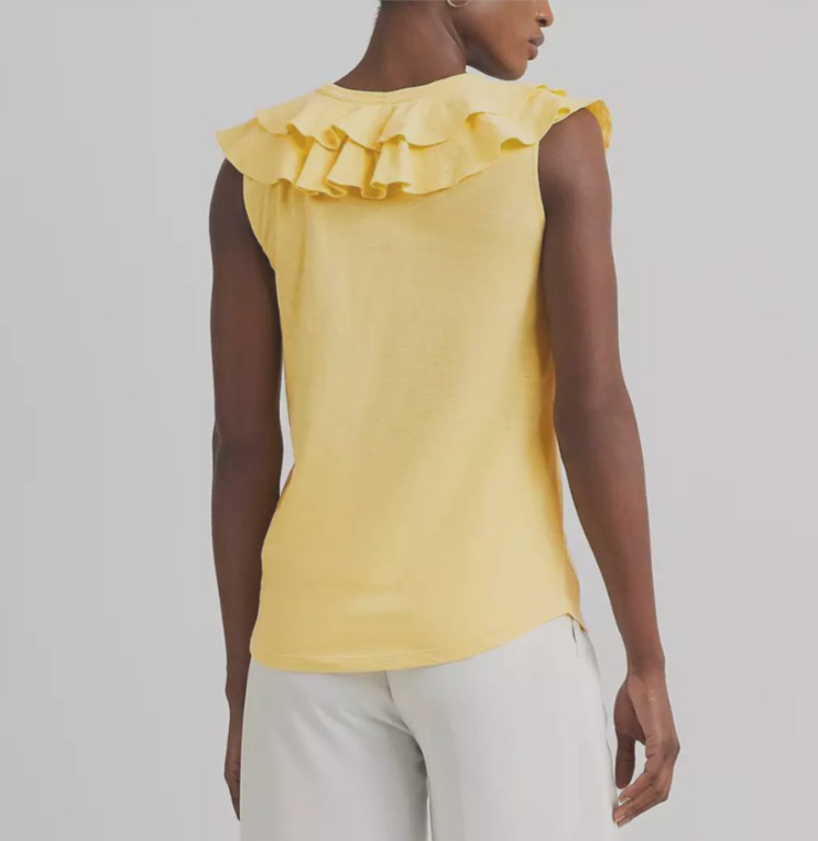Lauren Ralph Lauren Ruffled Sleeveless Tee MSRP $89