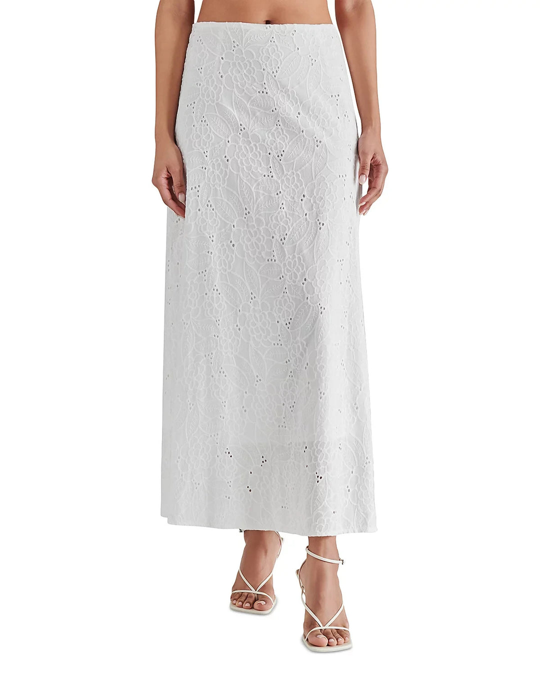 STEVE MADDEN Amalia Cotton Eyelet Maxi Skirt MSRP $79