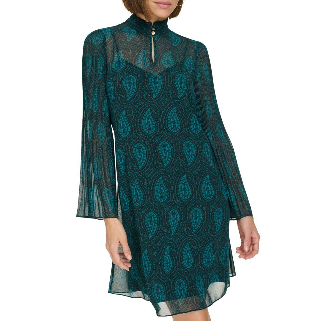 Tommy Hilifiger Women's Ruffled Keyhole-Neck Dress MSRP $ 129