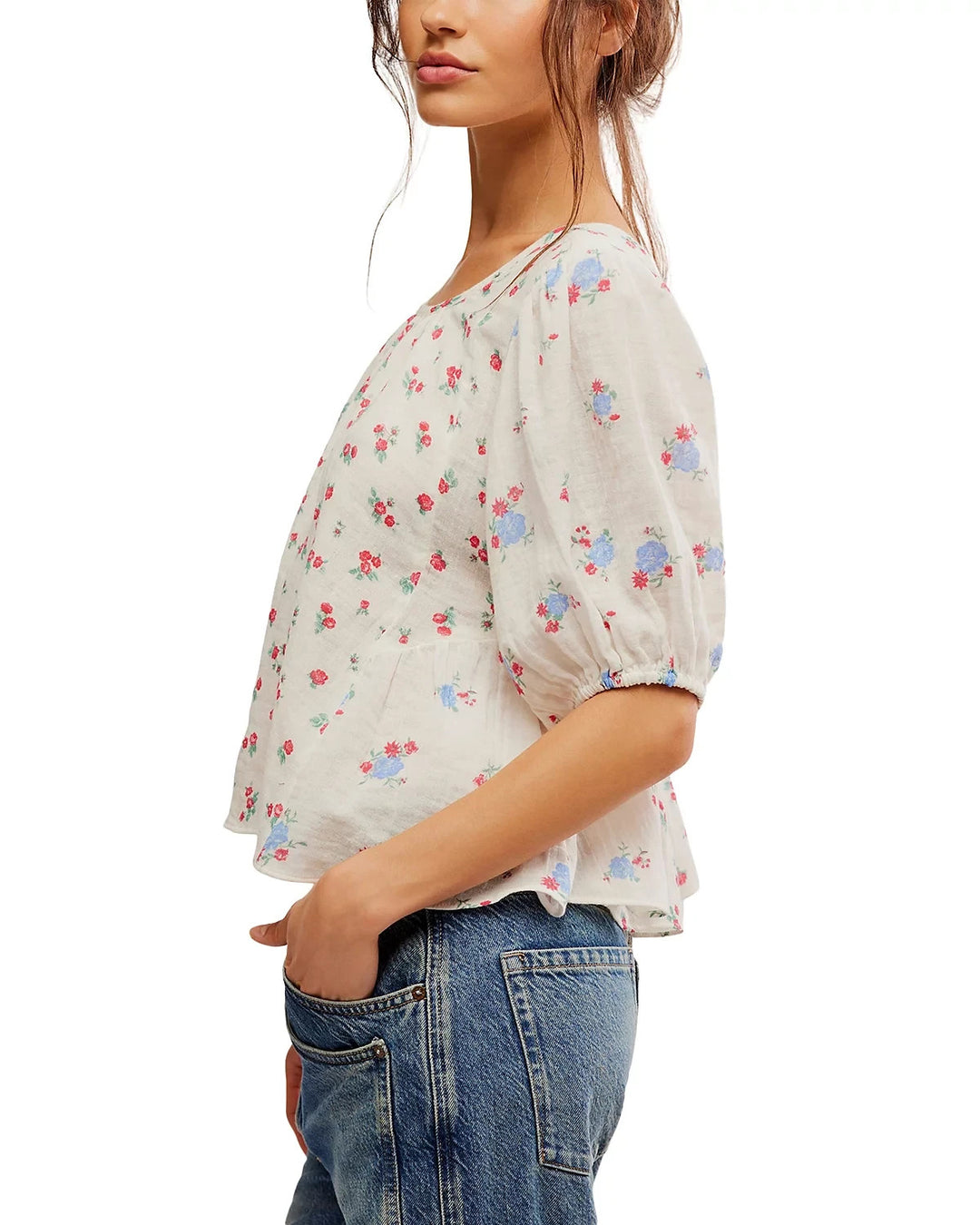 Free People Chloe Printed Top MSRP $128