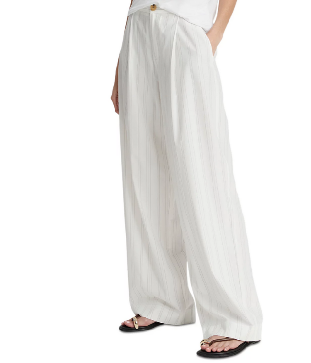 Vince Striped High Rise Wide Leg Pants MSRP $395
