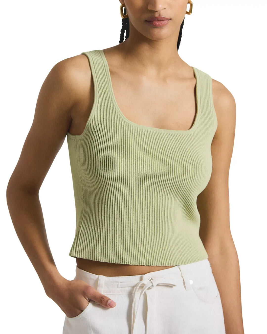 Derek Lam 10 Crosby Sain Ribbed Sweater Tank Top MSRP $225