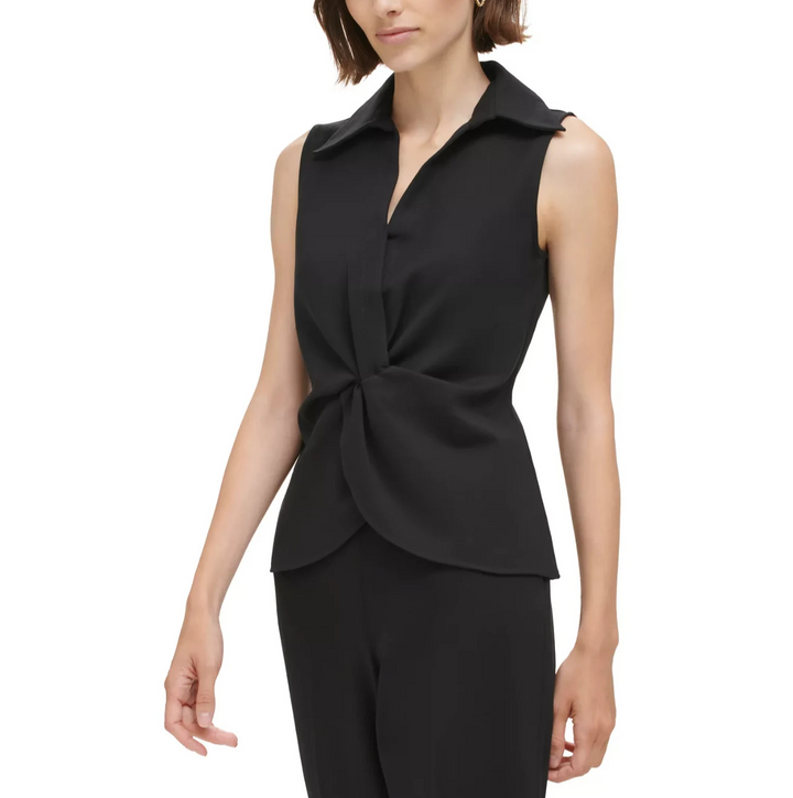 Calvin Klein Women's Sleeveless Twist-Front Top MSRP $69