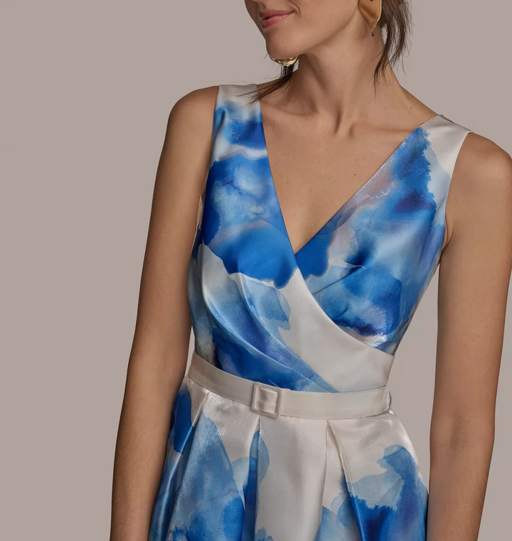Donna Karan New York Women's Printed A-Line Midi Dress MSRP $259