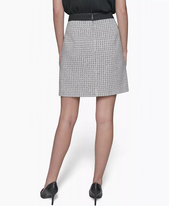 KARL LAGERFELD PARIS Women's Tweed A-Line Mini Skirt MSRP $99