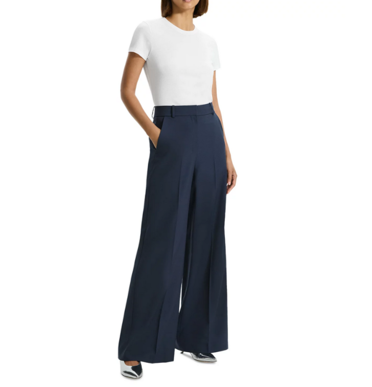 Theory High Waist Wide Leg Trousers MSRP $325