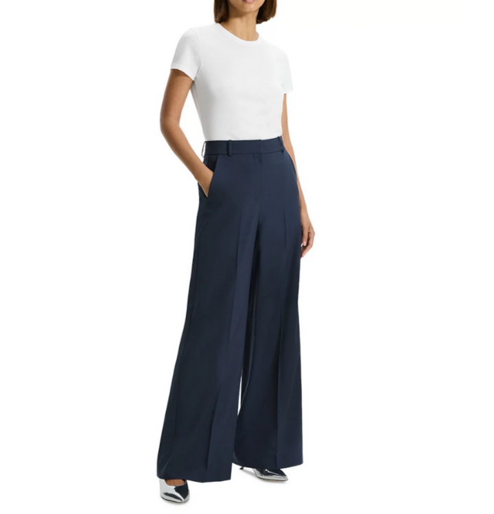 Theory High Waist Wide Leg Trousers MSRP $325
